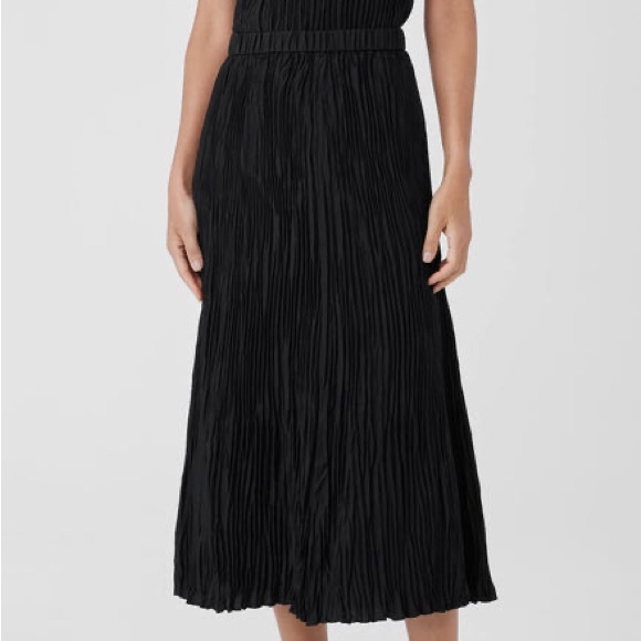 Eileen Fisher Crushed Silk Maxi Skirt black medium - Picture 2 of 4